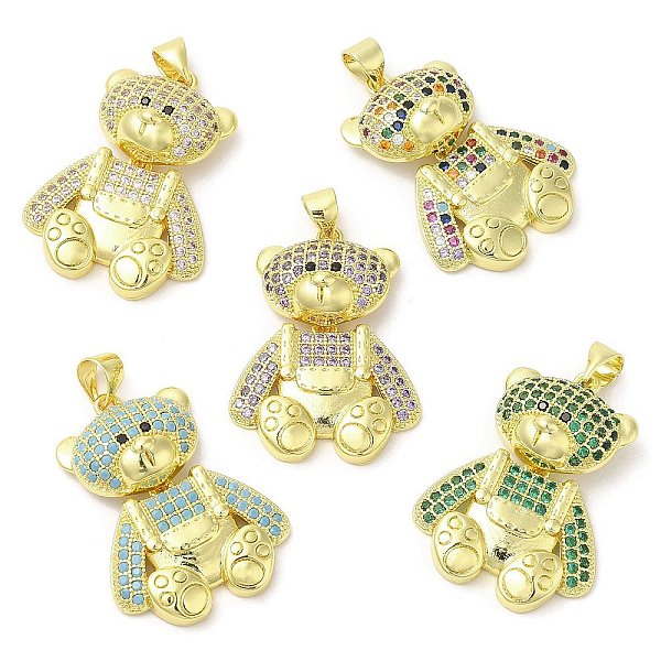 

PandaHall Brass with Cubic Zirconia Pendants, Jewelry for Women, Long-Lasting Plated, Bear Charm, Mixed Color, 27.5x20.5x5mm, Hole: 3.5x5mm...., Multicolor