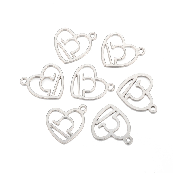 

PandaHall 304 Stainless Steel Pendants, Laser Cut, Heart with Constellation, Libra, 15.5x13x0.8mm, Hole: 1.5mm 304 Stainless Steel Libra
