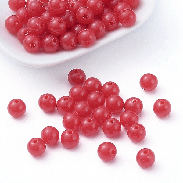 

PandaHall Fluorescent Acrylic Beads, Round, Red, 8mm, Hole: 1.5mm, about 1700pcs/500g Acrylic Round Red