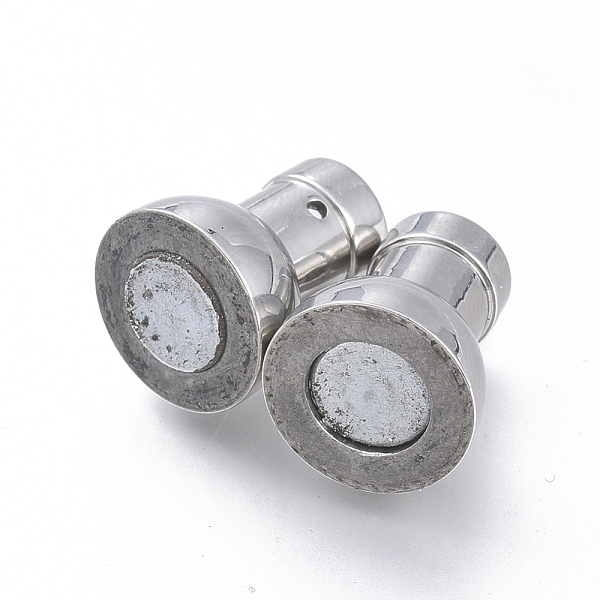 

PandaHall 304 Stainless Steel Magnetic Clasps with Glue-in Ends, Column, Stainless Steel Color, 27.5x12x12mm, Hole: 5mm Stainless Steel...