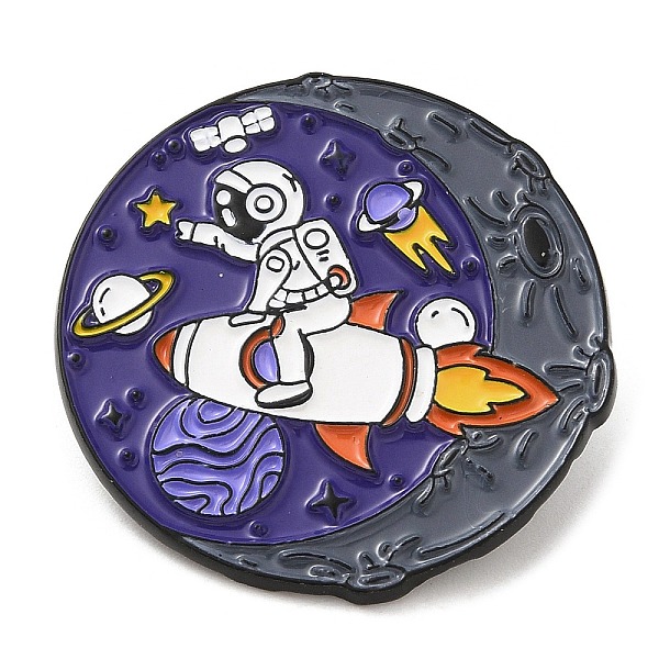 

PandaHall Spaceman Enamel Pins, Electrophoresis Black Plated Alloy Brooch, Rocket, 29.5x1.5mm Alloy+Enamel Rocket