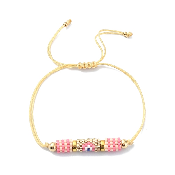 

PandaHall Glass Seed Column with Evil Eye Link Bracelet, Adjustable Bracelet for Women, Pearl Pink, Inner Diameter: 1/2~2-1/8 inch...