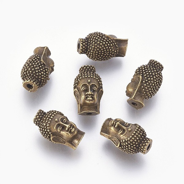 

PandaHall Tibetan Style Buddha Head Alloy Beads, Cadmium Free & Nickel Free & Lead Free, Antique Bronze, 16x9.5x10mm, Hole: 2mm, about...