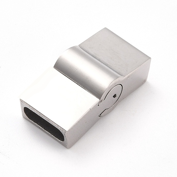 

PandaHall 316 Surgical Stainless Steel Magnetic Clasps with Glue-in Ends, Rectangle, Stainless Steel Color, 19.5x9.5x7mm, Hole: 8mm 316...