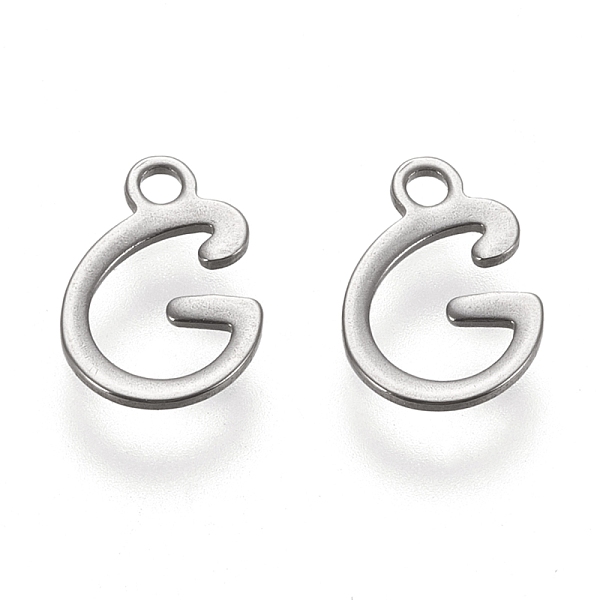 

PandaHall 304 Stainless Steel Charms, Laser Cut, Letter, Stainless Steel Color, Letter.G, Letter G: 11x7.5x0.7mm, Hole: 1.5mm 304 Stainless...