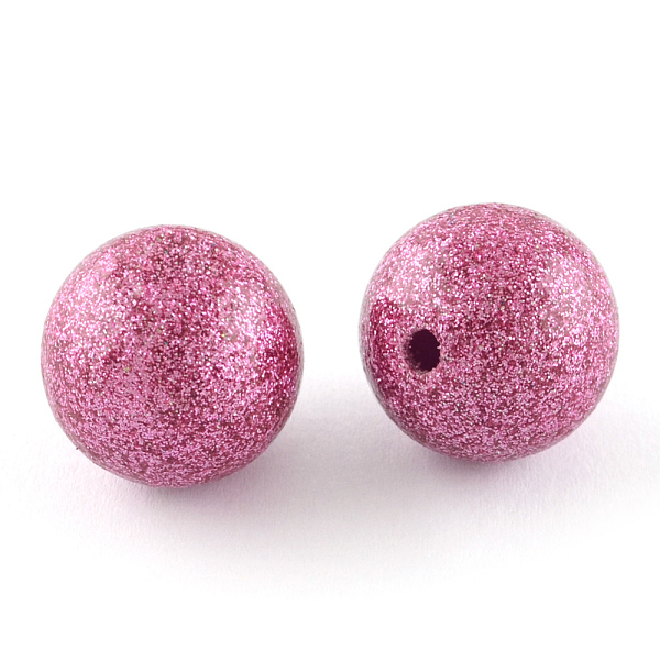 

PandaHall Acrylic Beads, with Glitter Powder, Half Drilled, Round, Mixed Color, 16mm, Half Hole: 2mm Acrylic Round Multicolor