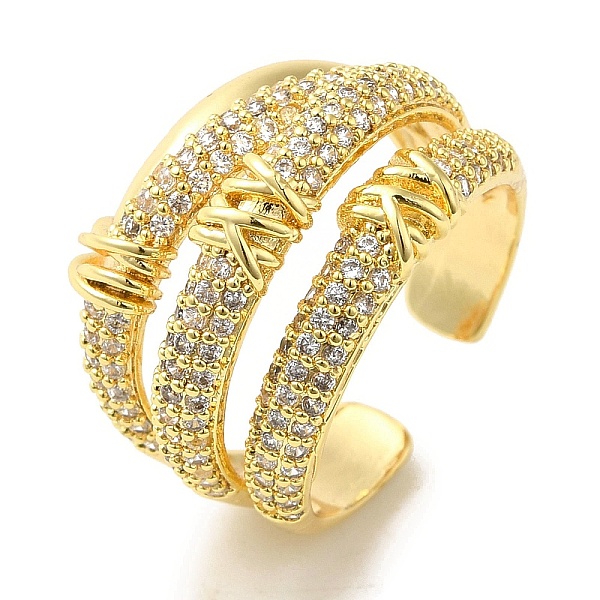 

PandaHall Brass Micro Pave Cubic Zirconia Rings for Women, Long-Lasting Plated, Golden, Adjustable Brass+Cubic Zirconia Clear