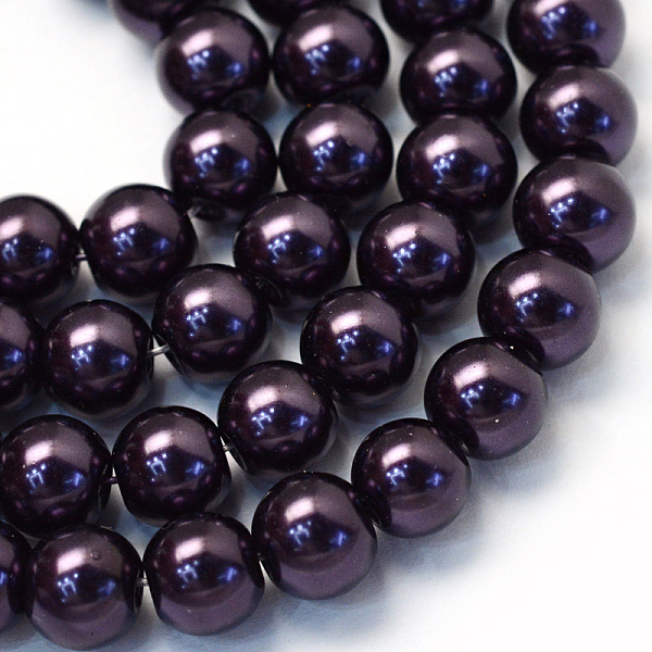 

PandaHall Baking Painted Pearlized Glass Pearl Round Bead Strands, Coconut Brown, 8~9mm, Hole: 1mm, about 105pcs/strand, 31.4 inch Glass...