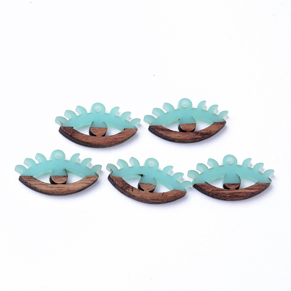 

PandaHall Resin & Walnut Wood Pendants, Eyes, Turquoise, 14x27x4mm, Hole: 2mm Resin+Wood Eye Green