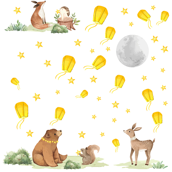 

PandaHall PVC Wall Stickers, Wall Decoration, Star, 800x390mm, 2pcs/set PVC Star