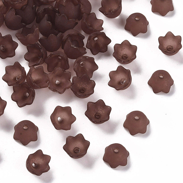 

PandaHall Transparent Acrylic Beads Caps, Tulip Flower, Lily of the Valley, Frosted, Camel, 10x6mm, Hole: 1.5mm, about 2100pcs/500g Acrylic..., Brown