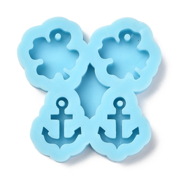 

PandaHall Pendant Silicone Molds, Resin Casting Molds, For UV Resin, Epoxy Resin Jewelry Making, Clover & Anchor, Dark Cyan, 44x44.5x7mm...