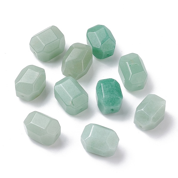 

PandaHall Natural Green Aventurine Beads, Faceted, Polygon, 15~16.5x11~12x11~12mm, Hole: 1.1mm Green Aventurine Polygon