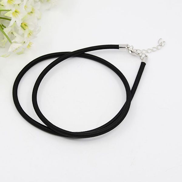 

PandaHall Silk Cord Necklaces Making, with Brass Lobster Clasps, Platinum, Black, 17 inch~18 inch Silk Black
