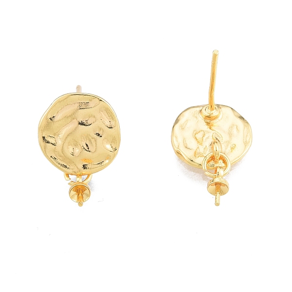

PandaHall Brass Stud Earring Findings, with 925 Sterling Silver Pins, for Half Drilled Bead, Flat Round, Real 18K Gold Plated, 18mm, Pin...