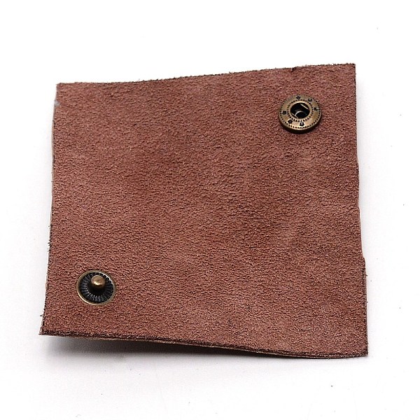 

PandaHall Leather Data Cables Storage Bands, with Alloy Snap Button, Square, Sienna, 72x72x5.5mm Leather Brown