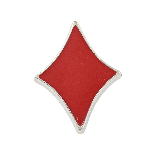 

PandaHall Poker Black Alloy Brooches, Enamel Pins for Clothes Backpack, Diamond , Red, 20.5x15.5x2mm Alloy+Enamel Red