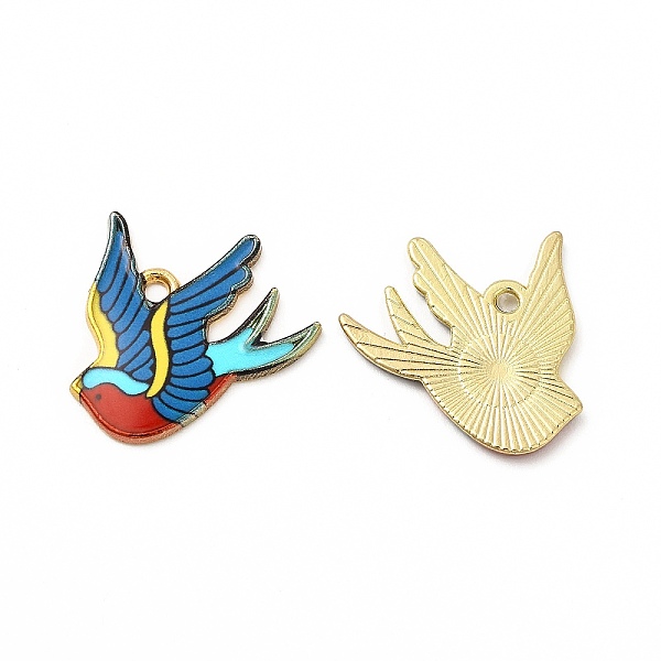 

PandaHall Rack Plating Alloy Pendants, Printed, Lead Free & Cadmium Free & Nickel Free, Bird Charm, Light Gold, Colorful, 20.5x21x1.5mm...