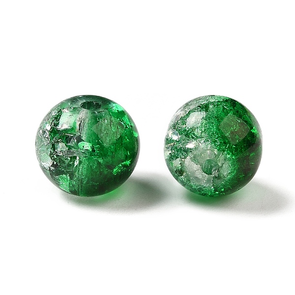 

PandaHall Baking Painted Transparent Crackle Glass Bead Strands, Two Tone, Round, Sea Green, 8mm, Hole: 1.5mm Glass Round