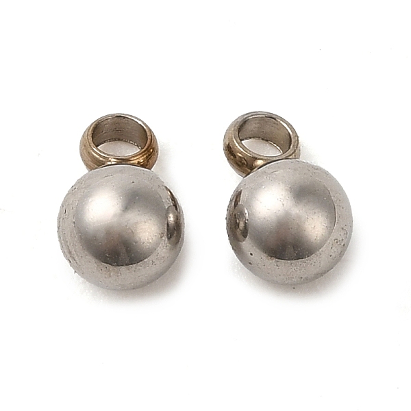 

PandaHall 304 Stainless Steel Charms, Ball Charm, Stainless Steel Color, 6.5x4mm, Hole: 1.5mm 304 Stainless Steel Round