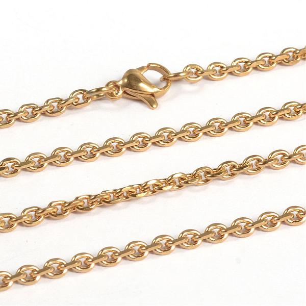 

PandaHall 304 Stainless Steel Necklaces, Cable Chain Necklaces, with Lobster Claw Clasps, Faceted, Golden, 29.5 inch(74.9cm), 2.5mm 304...