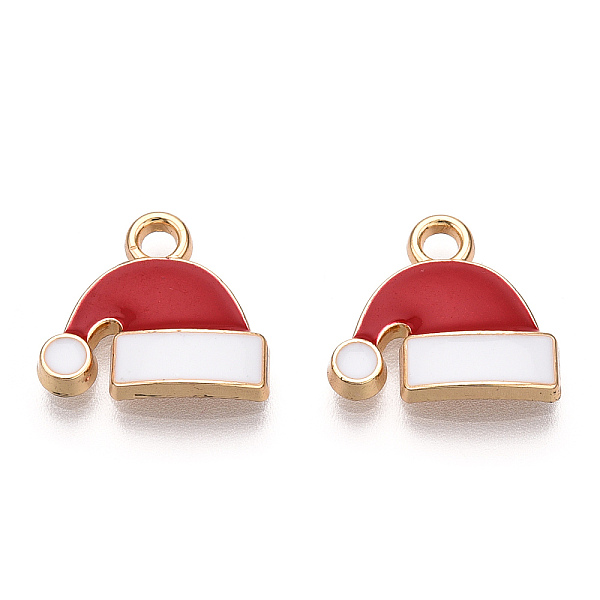 

PandaHall Golden Plated Alloy Enamel Charms, for Christmas, Christmas Hat, Cadmium Free & Lead Free, Red, 12x13x2.5mm, Hole: 1.8mm...
