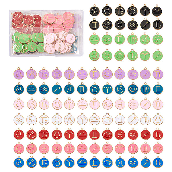 9 Sets 9 Colors Alloy Enamel Pendants