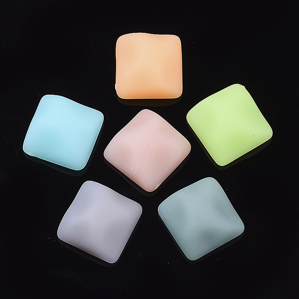 

PandaHall Rubberized Style Acrylic Cabochons, Square, Mixed Color, 16x16x9mm Acrylic Square Multicolor