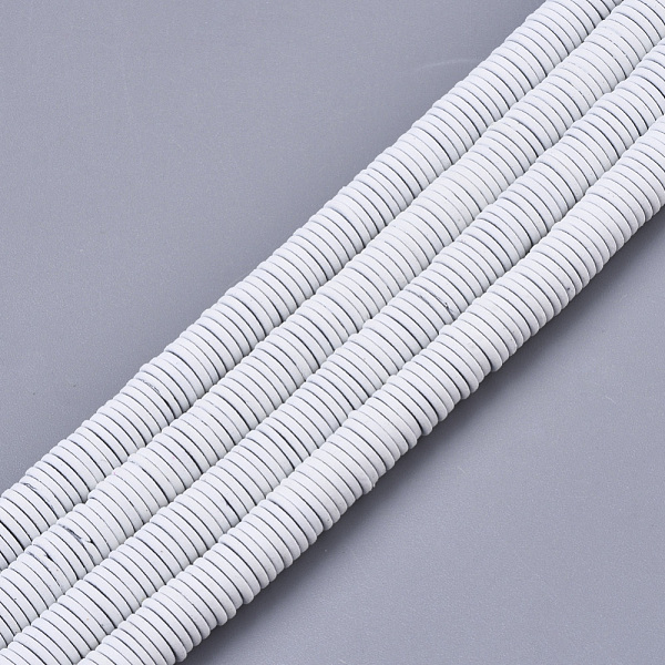 

PandaHall Spray Painted Non-magnetic Synthetic Hematite Beads Strands, Heishi Beads, Flat Round/Disc, White, 6x1mm, Hole: 0.8mm, about...