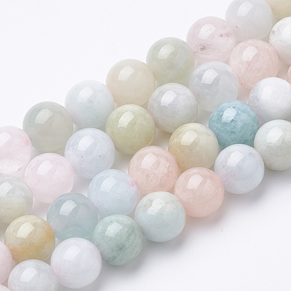

PandaHall Natural Morganite Beads Strands, Round, 6x6mm, Hole: 1mm, about 62pcs/strand, 15.5 inch Morganite Round