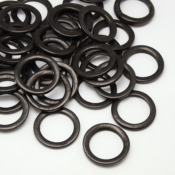 

PandaHall Dyed Wood Jewelry Findings Coconut Linking Rings, Black, 35~36x3~6mm Coconut Ring Black