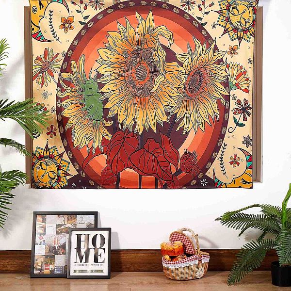 

PandaHall Vibrant Aesthetic Sunflower Wall Tapestry, Sun Moon Fresh Art Tapestry, for Bedroom, Living Room, Colorful, 51.2"x59.1"(150x130cm)...