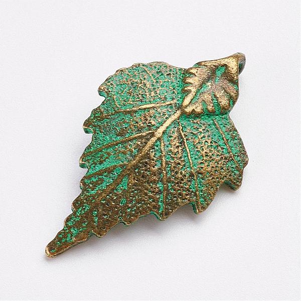 

PandaHall Tibetan Style Alloy Pendants, Leaf, Antique Bronze & Green Patina, 34x20x5mm, Hole: 3x4mm Alloy Leaf