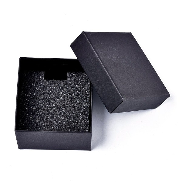 

PandaHall Cardboard Jewelry Boxes, Watch Box, with Black Sponge, Rectangle, Black, 8.5x8x5.25cm Paper Rectangle Black
