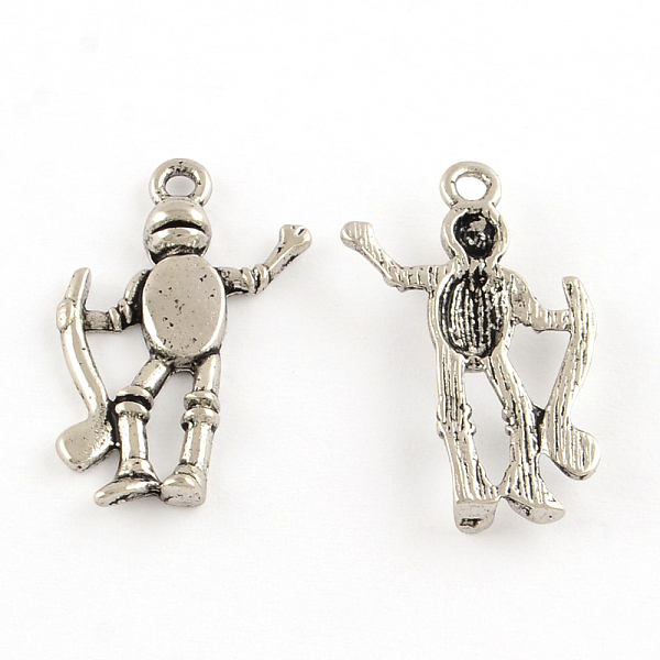

PandaHall Tibetan Style Alloy Sport Pendants, Hockey Player, Lead Free & Cadmium Free, Antique Silver, 24.5x13x2mm, Hole: 2mm, about...
