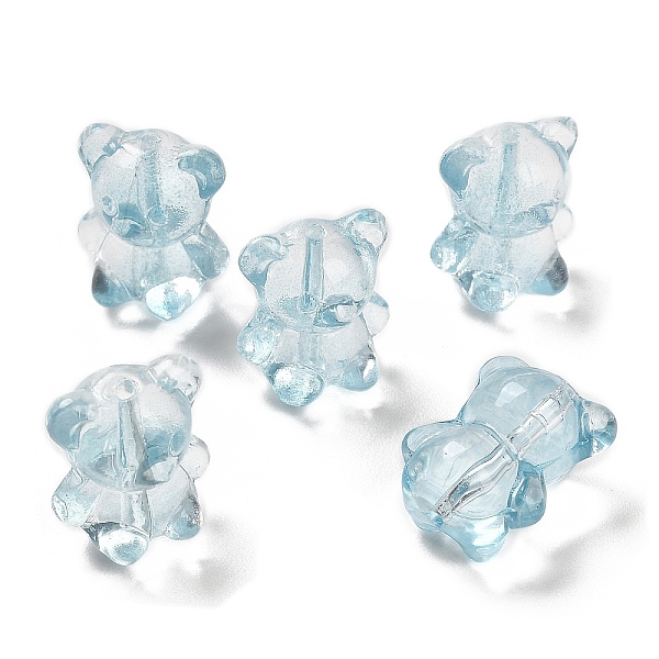 

PandaHall Transparent Glass Beads, Bear, Light Sky Blue, 14x12x9mm, Hole: 1.2mm Glass Bear
