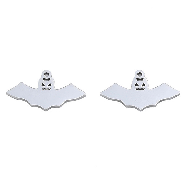 

PandaHall 201 Stainless Steel Pendants, Halloween Style, Bat, Stainless Steel Color, 14x25x1mm, Hole: 1.4mm 201 Stainless Steel Bat