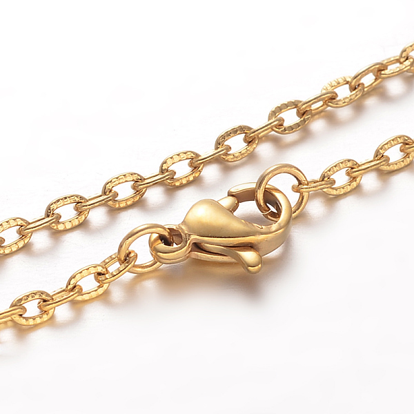 

PandaHall 304 Stainless Steel Cable Chain Necklaces, with Lobster Claw Clasps, Golden, 17.7 inch(45cm) Stainless Steel
