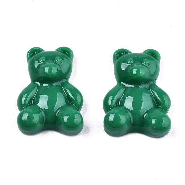 

PandaHall Opaque Resin Cabochons, Bear, Green, 20x15x6~7mm Resin Bear Green