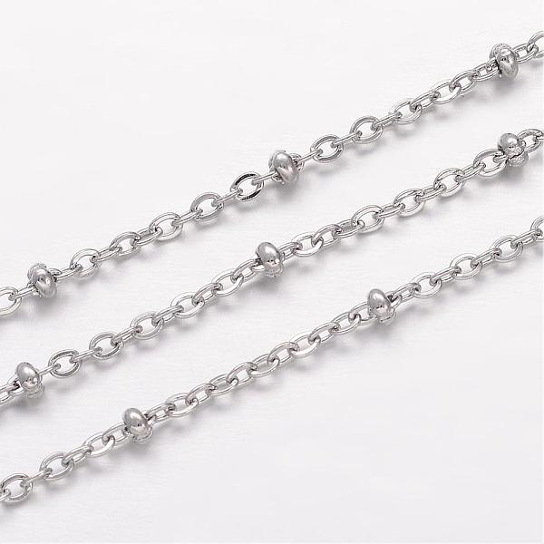 

PandaHall 304 Stainless Steel Cable Chains, Soldered, Satellite Chains, with Rondelle Beads, Stainless Steel Color, 2.5x2x0.5mm 304...