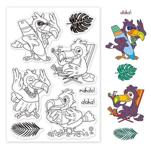 

PandaHall PVC Plastic Stamps, for DIY Scrapbooking, Photo Album Decorative, Cards Making, Stamp Sheets, Bird Pattern, 16x11x0.3cm Plastic...