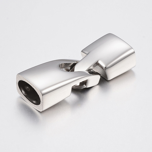 

PandaHall Smooth Surface 304 Stainless Steel Snap Lock Clasps, Stainless Steel Color, 36x12.5x8.5mm, Hole: 6.5x10.5mm 304 Stainless Steel