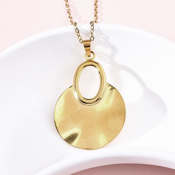 Fan 304 Stainless Steel Pendant Necklaces