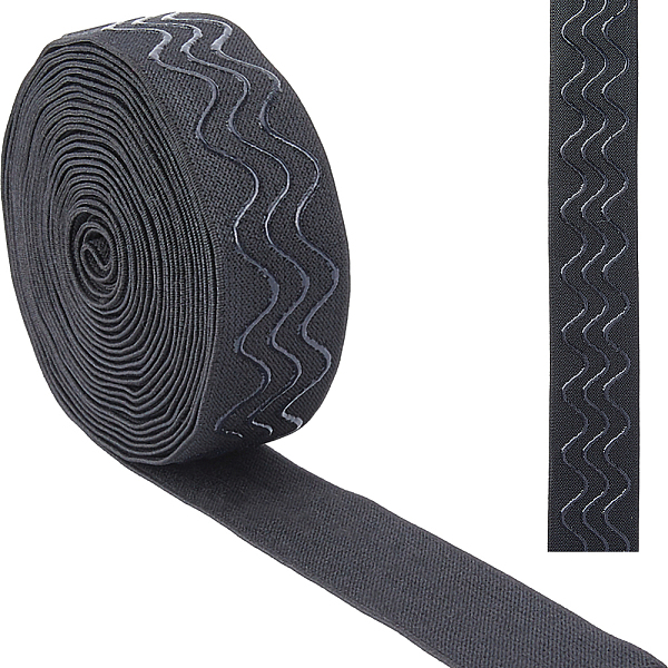 

PandaHall GORGECRAFT 5 Yards Silicone Elastic Gripper 1.2 Inch Non-Slip Black Stretch Webbing Ribbon Gripper Tape Band for Sewing Craft...