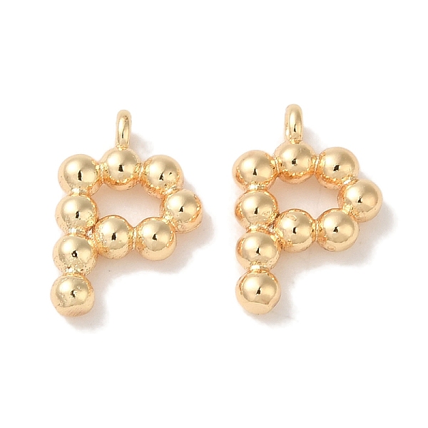 

PandaHall Brass Pendants, Letter Charms, Real 18K Gold Plated, 13x8x2mm, Hole: 1mm Brass Letter P