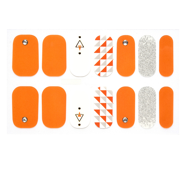 

PandaHall Full Cover Ombre Nails Wraps, Glitter Powder Color Street Nail Strips, Self-Adhesive, for Nail Tips Decorations, Dark Orange...