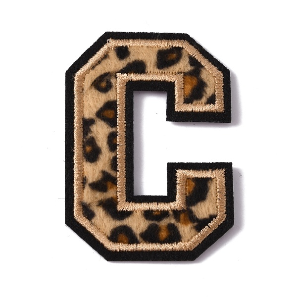 

PandaHall Polyester Computerized Embroidery Cloth Iron On Sequins Patches, Leopard Print Pattern Stick On Patch, Costume Accessories..., Gold