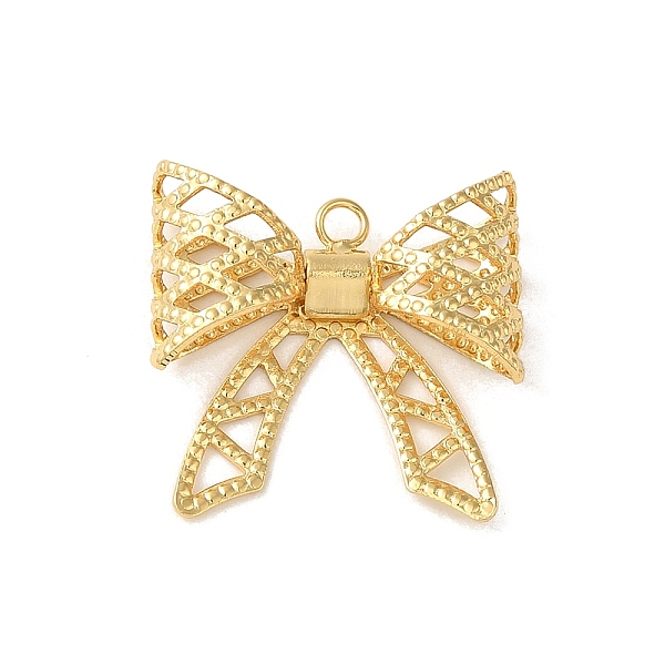 

PandaHall Rack Plating Brass Pendants, Long-Lasting, Lead Free & Cadmium Free, Bowknot, Real 18K Gold Plated, 19.5x20.5x6mm, Hole: 1.8mm...