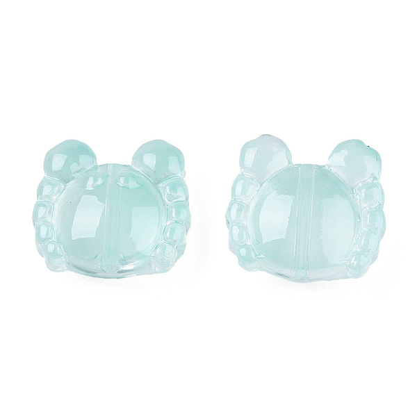 

PandaHall Transparent Spray Painted Glass Beads, Crab, Turquoise, 13x14x6.5mm, Hole: 1mm Glass Crab Green