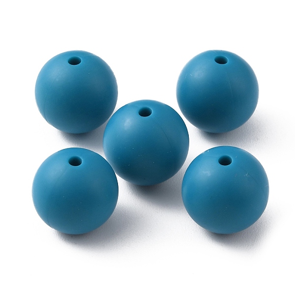 

PandaHall Food Grade Eco-Friendly Silicone Beads, Chewing Beads For Teethers, DIY Nursing Necklaces Making, Round, Steel Blue, 15mm, Hole...